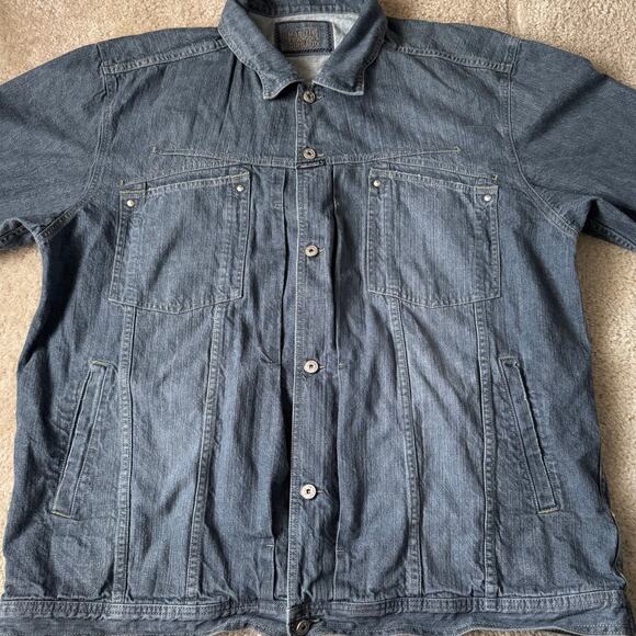Marithe Francois Girbaud Mens 4XL Denim Trucker Jacket Blue Grey Jean Jacket - Picture 5 of 14